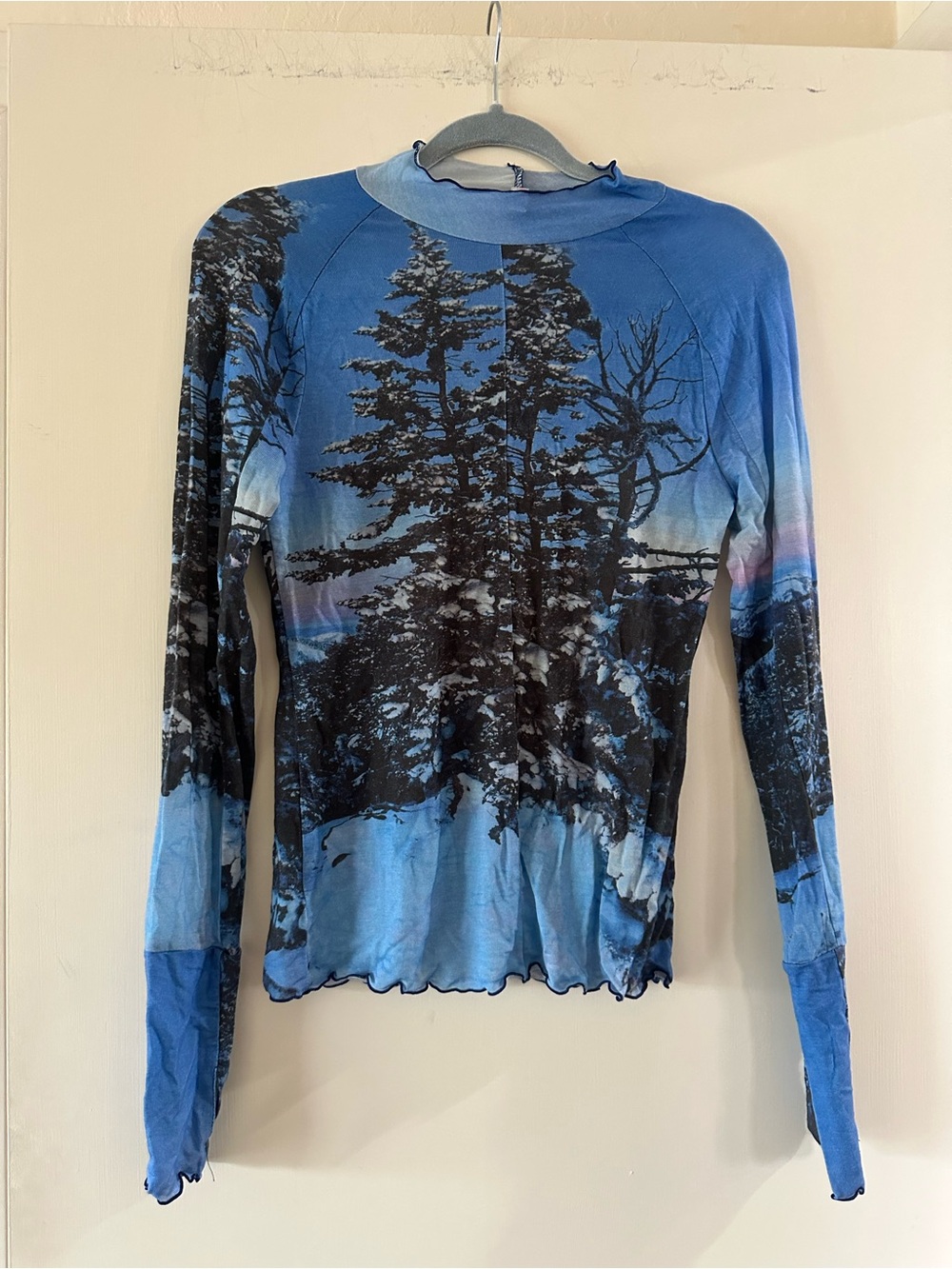 FP Movement Blue Scenic Tree Print Long-Sleeve Top